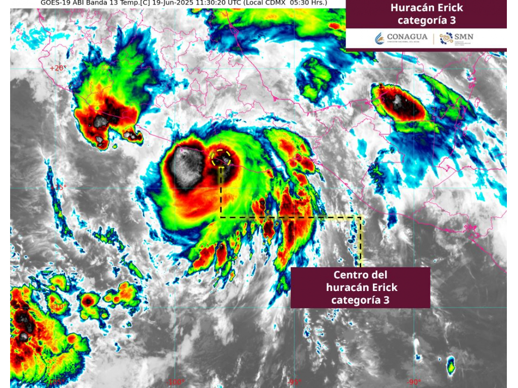 Imagen de satélite del Servicio Meteorológico Nacional.