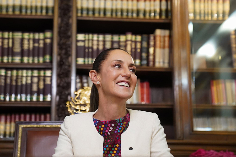 mensaje en el Palacio Nacional de Ciudad de México.