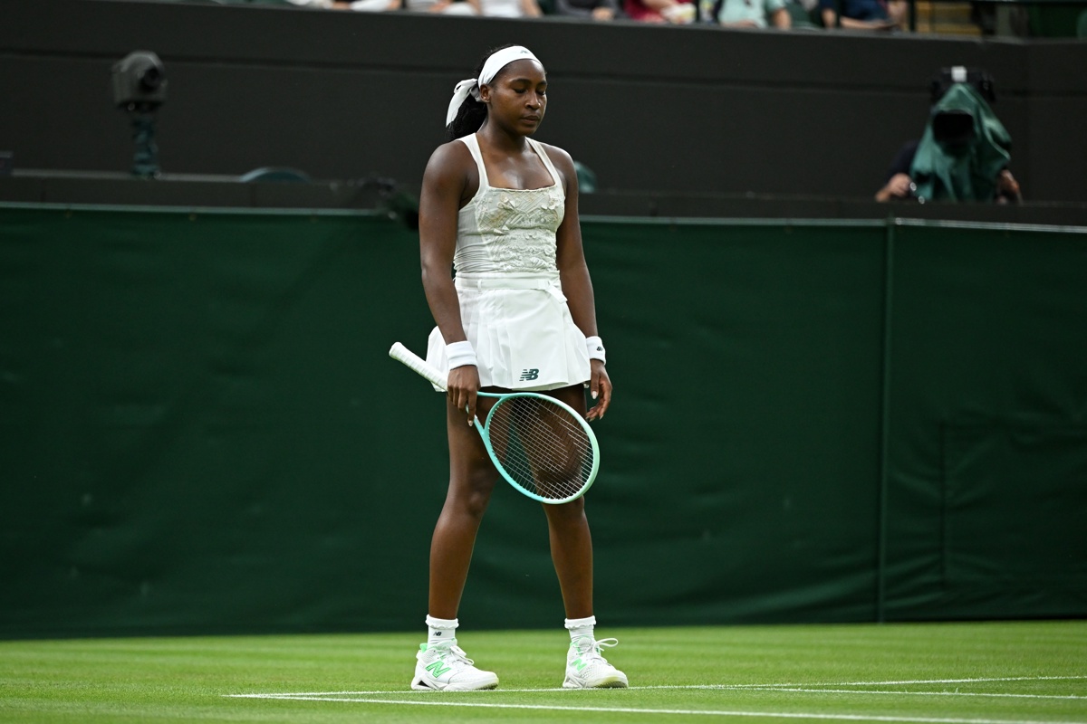 La estadounidense Coco Gauff, segunda cabeza de serie del torneo, en su debut en Wimbledon. (Foto de Daniel Hambury de la agencia EFE/EPA)