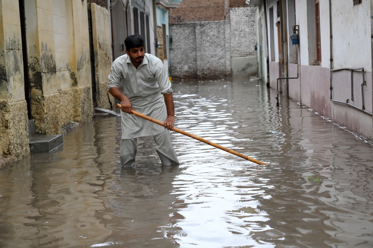 Las inundaciones por monzón en Pakistán. (Foto de Bilawal Arbab de la agencia EFE/EPA)