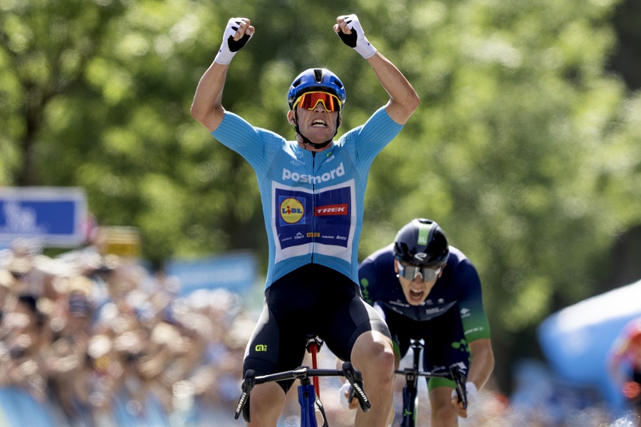 El danés Mads Pedersen (Lidl Trek) en la la última etapa de la Vuelta a Dinamarca, disputada entre Hobro y Silkeborg. (Foto de EFE)