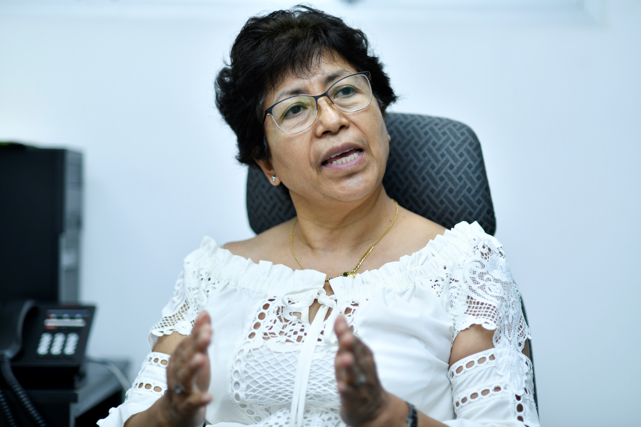 La Doctora María Irene Díaz Reval en una foto de la Dirección General de Prensa de la UdeC.