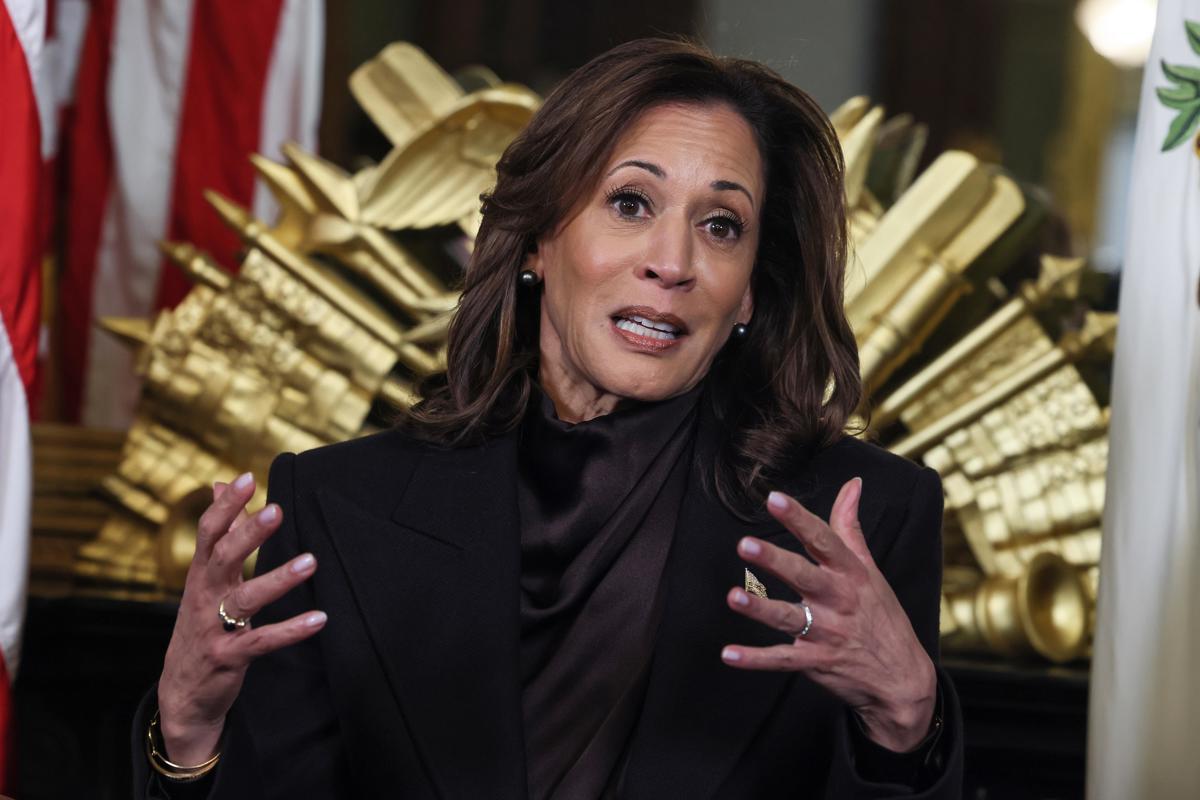La exvicepresidenta de Estados Unidos, Kamala Harris, durante un acto público, en Washington DC (EUA). (Foto de archivo de Jemal Countess de la agencia EFE)
