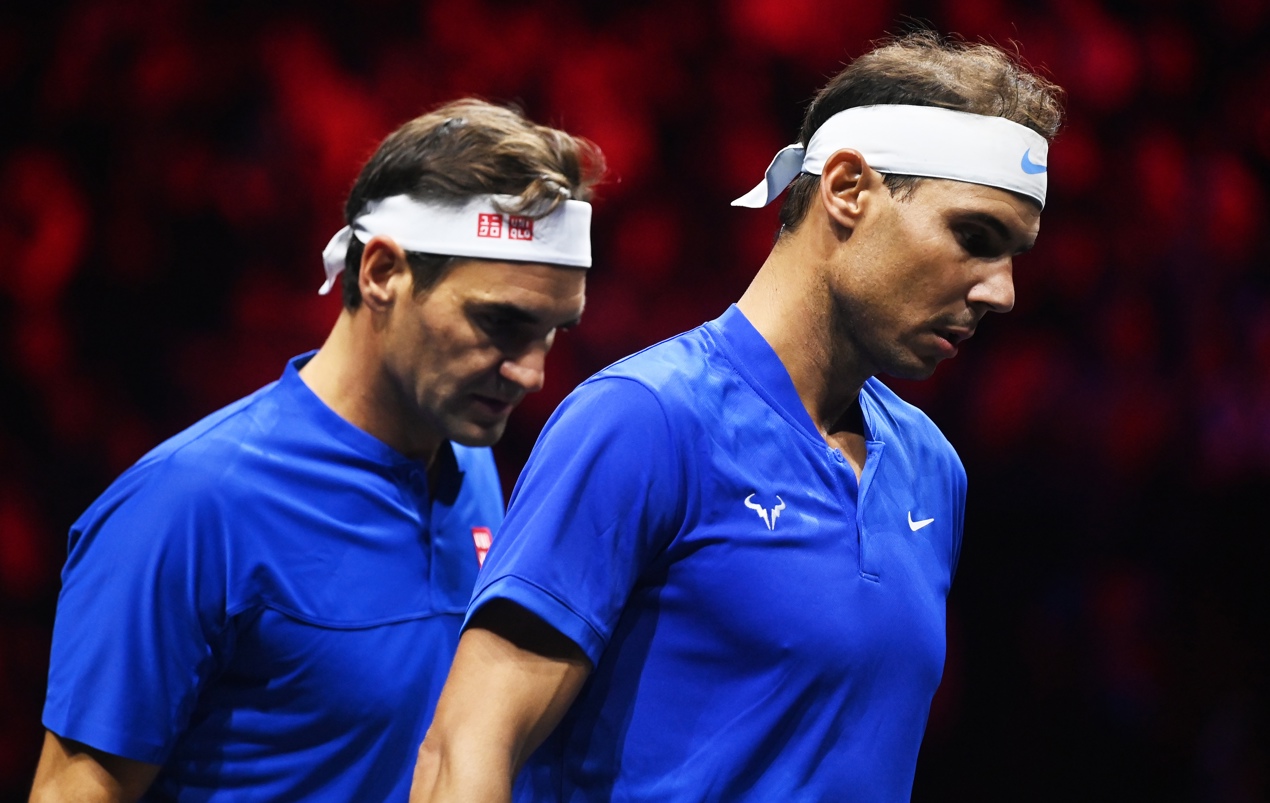 Roger Federer y Rafael Nadal en la Laver Cup de 2022. (Foto de archivo de Andy Rain de la agencia EFE/EPA)