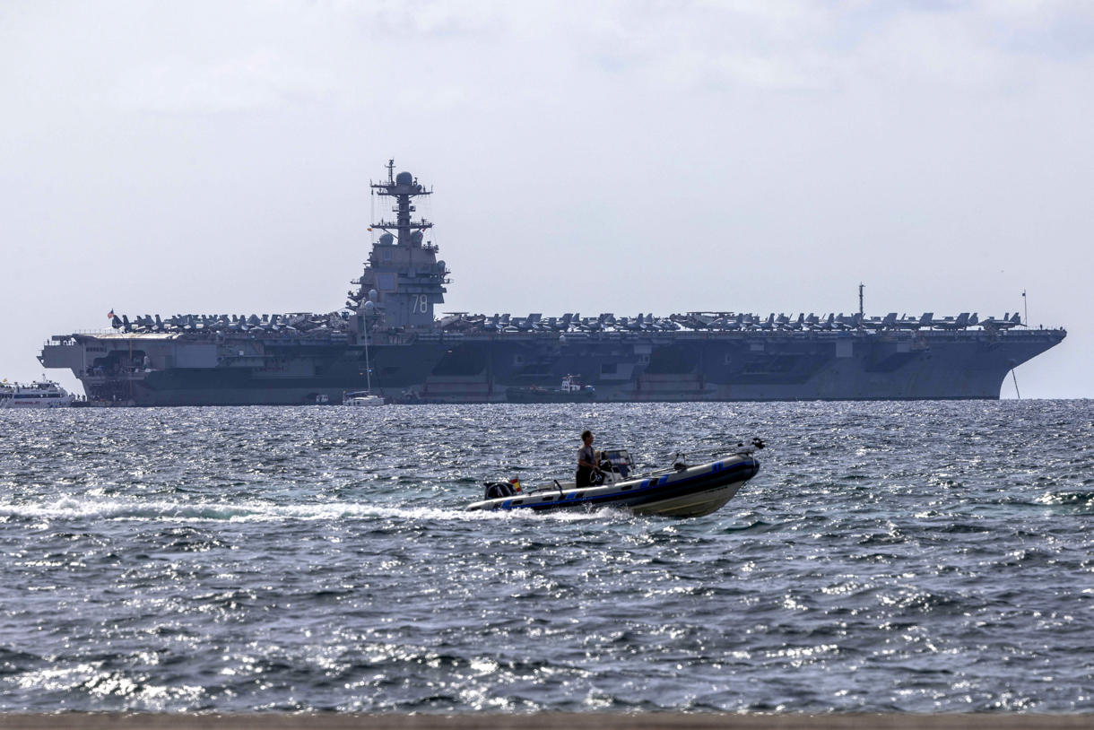 El portaaviones nuclear estadounidense USS Gerald R. Ford. (Foto de archivo de Cati Cladera de la agencia EFE)