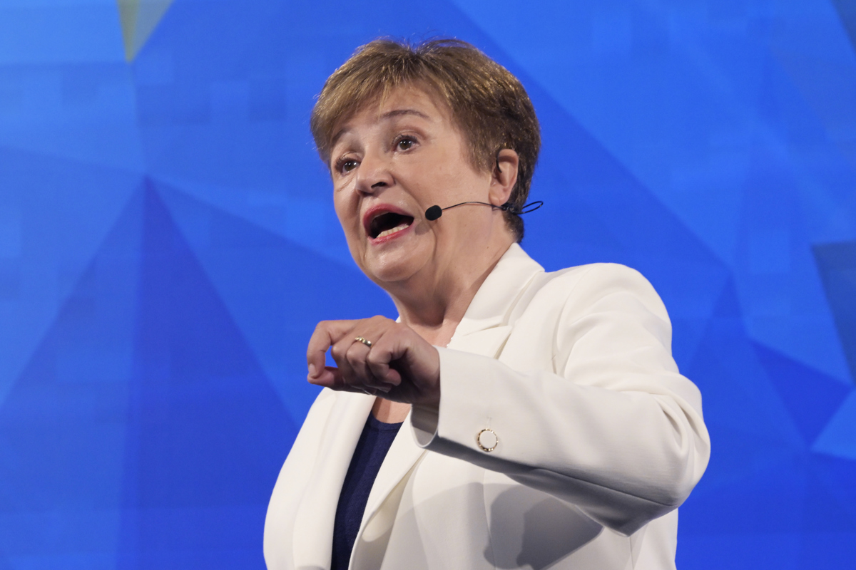 Fotografía del pasado 8 de octubre de la directora gerente del Fondo Monetario Internacional (FMI), Kristalina Georgieva. (Foto de Lenin Nolly de la agencia EFE)