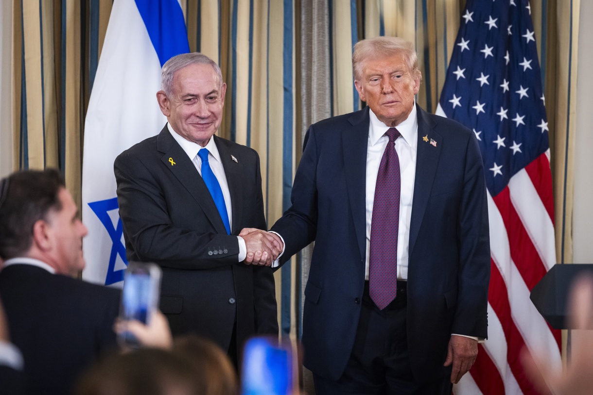 El presidente de Estados Unidos, Donald Trump, y el primer ministro israelí, Benjamín Netanyahu (i). (Foto de archivo de Jim Lo Scalzo de la agencia EFE)