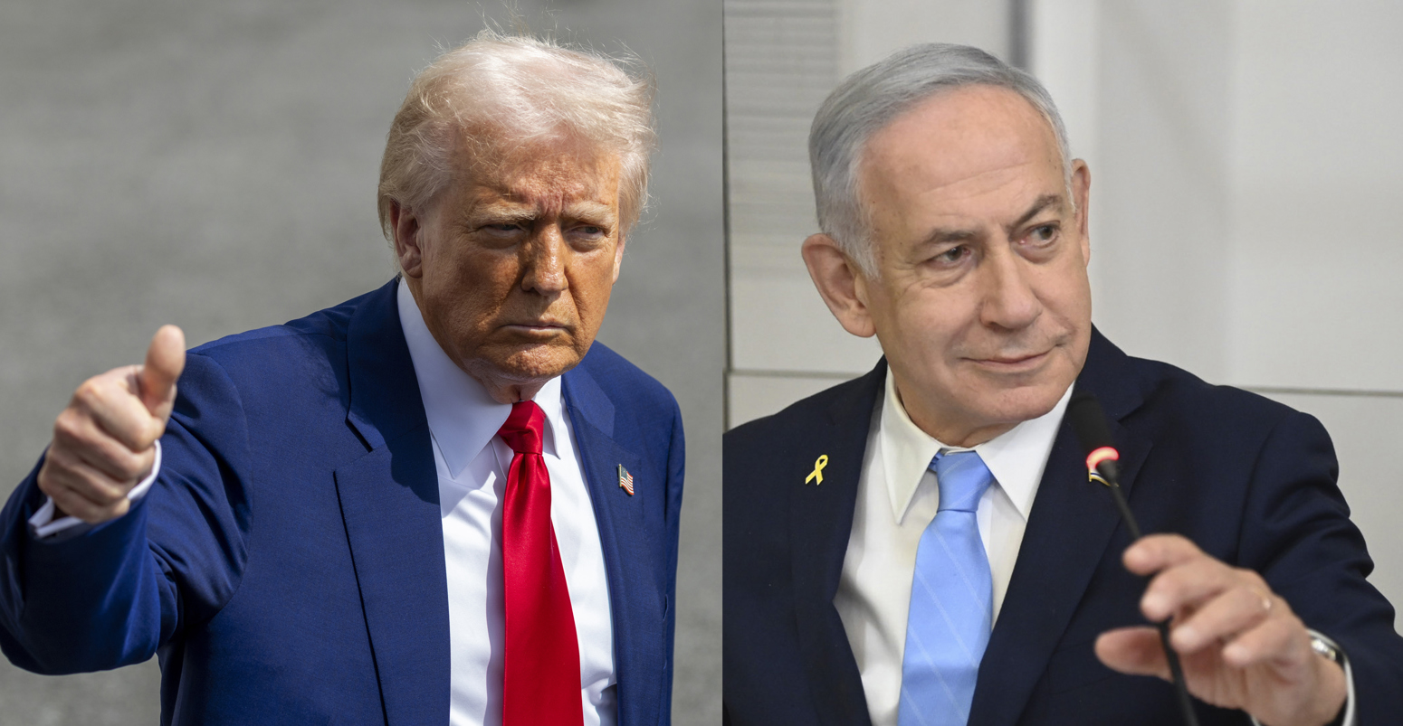 Combo de fotografías donde aparece el presidente de Estados Unidos, Donald Trump (i), y el primer ministro israelí, Benjamín Netanyahu. (Foto de archivo de Shawn Thew / Yair Sagi de la agencia EFE)
