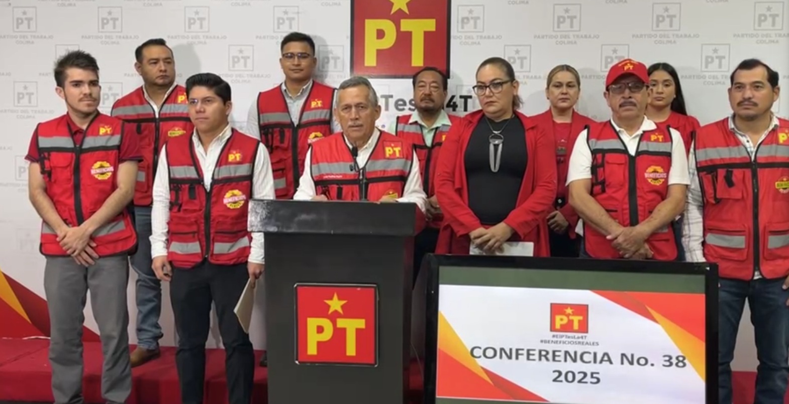 (Video: Captura de pantalla de la conferencia de prensa del Partido del Trabajo)