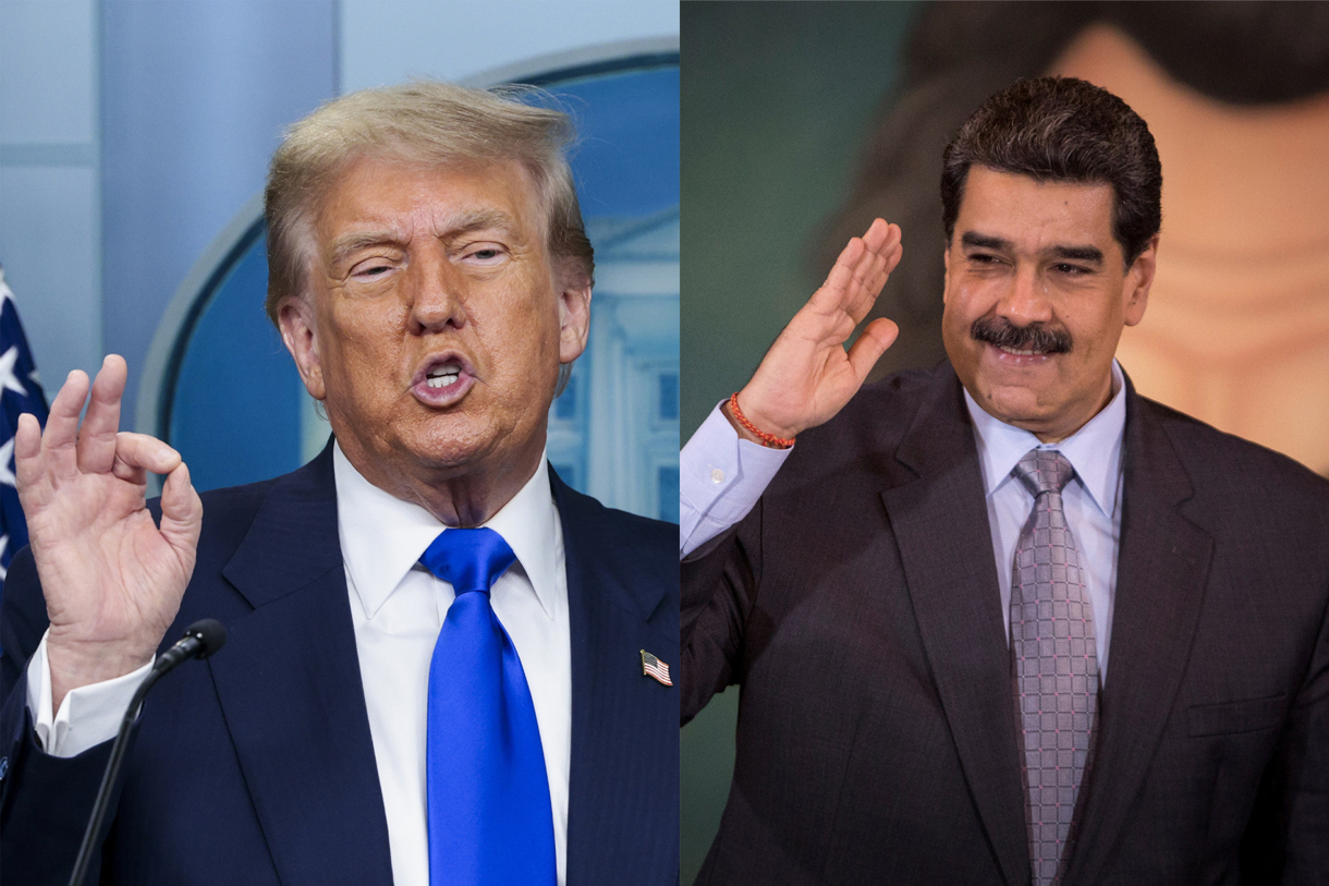 Combo de 2 fotografías de archivo donde aparecen el presidente de Estados Unidos, Donald Trump (i), y el presidente de Venezuela, Nicolás Maduro. (Fotos de Shawn Thew y Rayner Pena R de la agencia EFE)