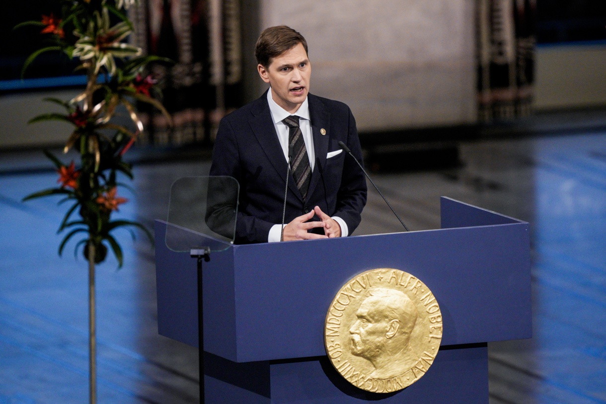 El presidente del Comité Noruego del Nobel, Jørgen Watne Frydnes, este 10 de diciembre en Oslo. (Foto de Stian Lysberg Solum de la agencia EFE/EPA)