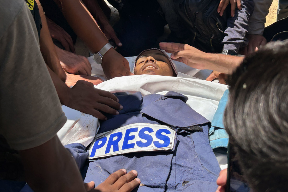 Periodistas muertos en el sur de Gaza. (Foto de archivo de Ahmad Awad de la agencia EFE)