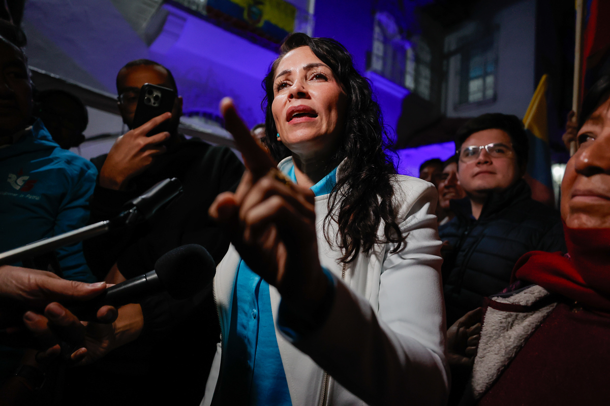 La excandidata presidencial del correísmo Luisa González. (Foto de archivo de José Jácome de la agencia EFE)