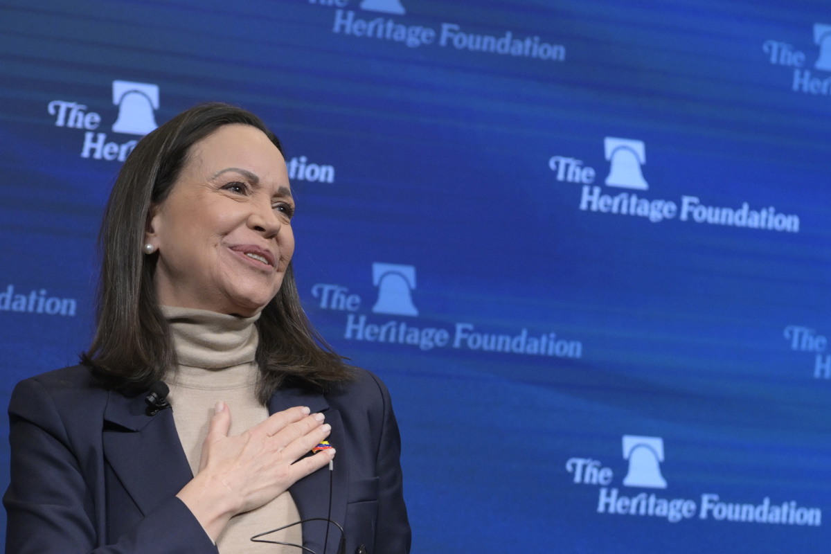 La líder opositora venezolana María Corina Machado. (Foto de Lenin Nolly de la agencia EFE)