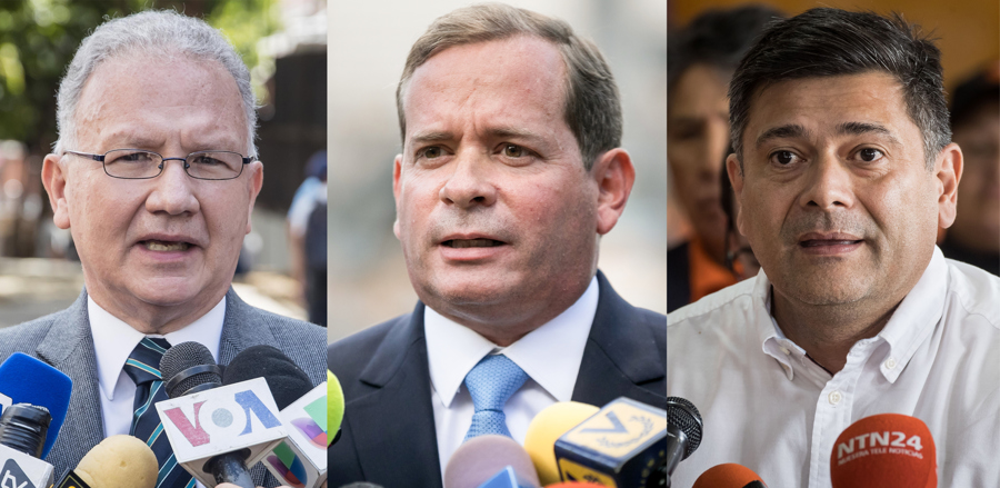 Combo de fotografías de EFE que muestra al abogado Perkins Rocha, al exdiputado Juan Pablo Guanipa y al exdiputado Freddy Superlano.