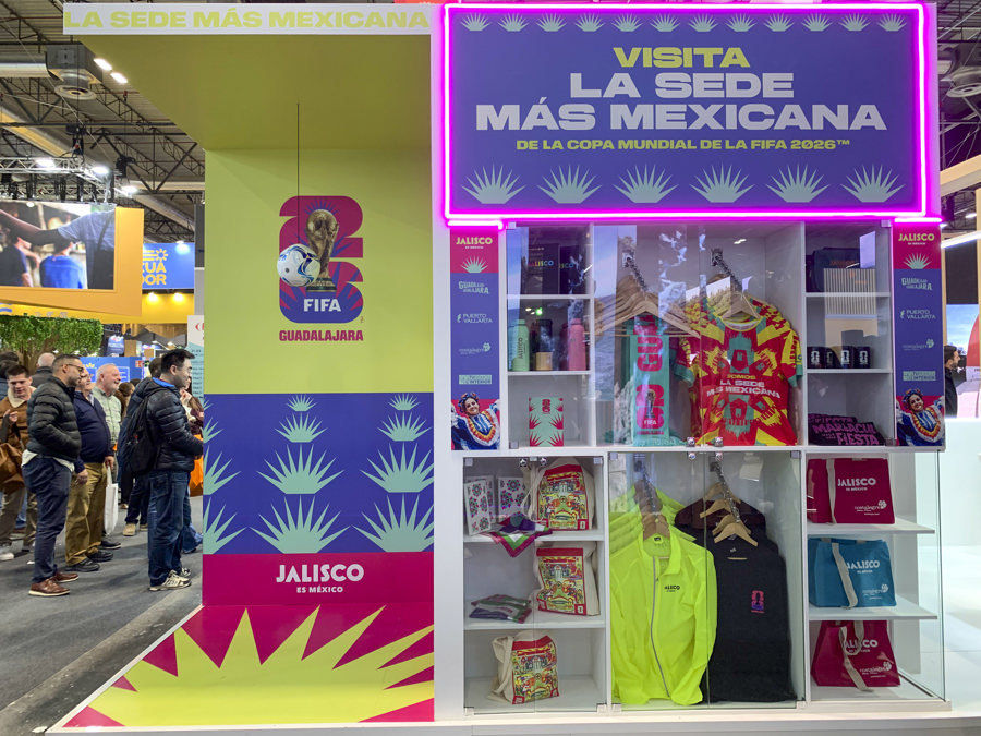 Monterrey, las tres ciudades mexicanas que albergarán partidos del Mundial de Fútbol de 2026, han desplegado esta semana en la Feria Internacional de Turismo (Fitur). (Foto de EFE)