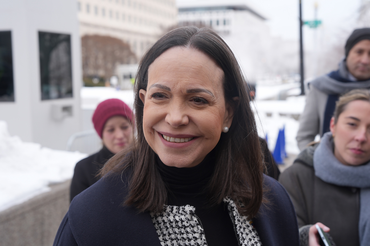 La líder opositora venezolana, María Corina Machado, habla en una rueda de prensa en Washington (EUA). (Foto de archivo de Octavio Guzmán de la agencia EFE)