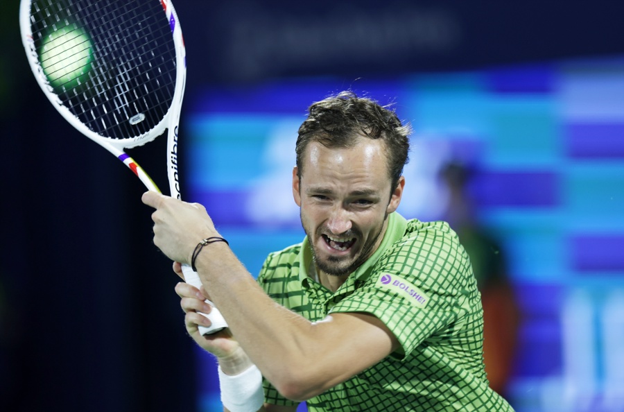 El ruso Daniil Medvedev en el Torneo de Tenis ATP de Dubai. (Foto de EFE)
