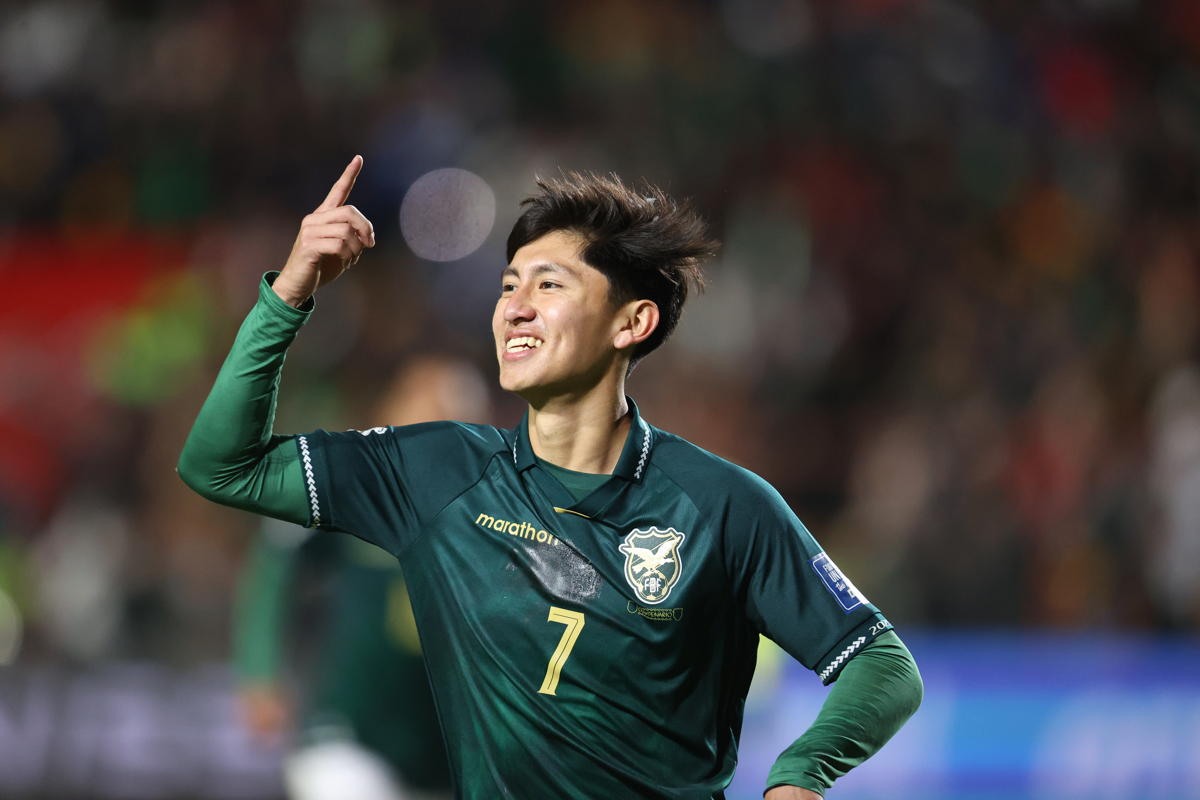 Miguel Terceros, delantero de Bolivia. (Foto de Luis Gandarillas de la agencia EFE)
